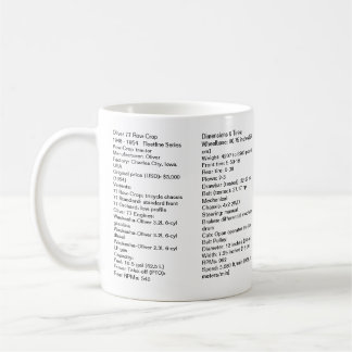 Oliver 77 Tasse mit Spezifikationen
