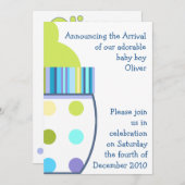 Oliver-Baby-Flasche Einladung (Vorne/Hinten)