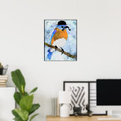 Oliver Bluebird mit Schnurrbart, Bowler Poster (Heimbüro)
