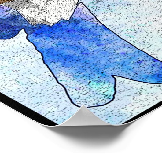 Oliver Bluebird mit Schnurrbart, Bowler Poster (Ecke)