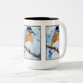 Oliver Bluebird mit Schnurrbart, Bowler-Tasse Zweifarbige Tasse (VorderseiteRechts)
