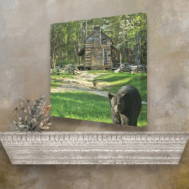 Oliver Cabin Bear Canvas Print Leinwanddruck