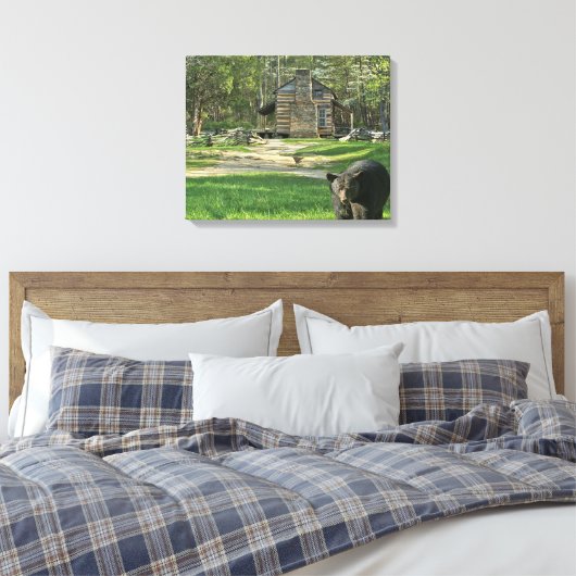 Oliver Cabin Bear Canvas Print Leinwanddruck (Insitu (Schlafzimmer))