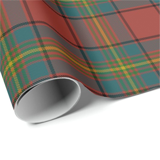Oliver Clan Red Tartan Geschenkpapier (Rolleneckpunkt)