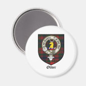 Oliver Clan Wappen Abzeichen Tartan Magnet (Vorderseite/Rückseite)