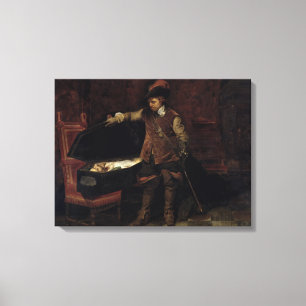 Oliver Cromwell, der den Sarg von Charles öffnet Leinwanddruck