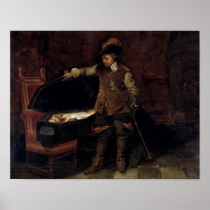 Oliver Cromwell eröffnet den Sarg des Charles Poster