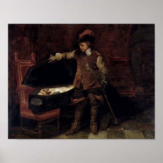 Oliver Cromwell eröffnet den Sarg des Charles Poster (Vorne)