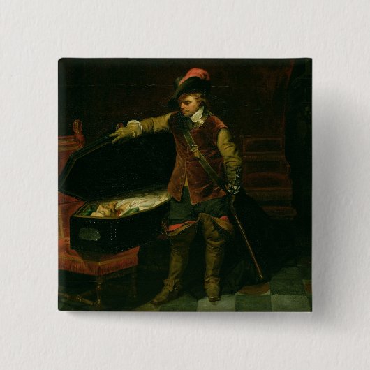 Oliver Cromwell mit dem Sarg von Charles I Button (Vorderseite)