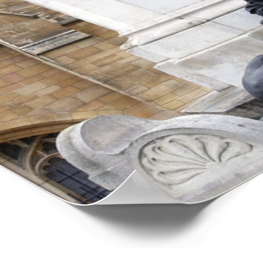 Oliver Cromwell Statue - Parlament - Westminster Poster (Ecke)