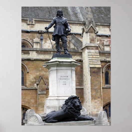 Oliver Cromwell Statue - Parlament - Westminster Poster (Vorne)