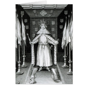 Oliver Cromwell stehend im Staat;