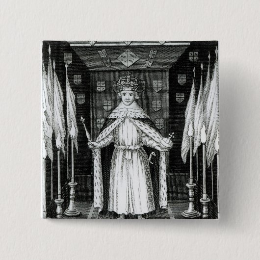 Oliver Cromwell stehend im Staat; Button (Vorderseite)