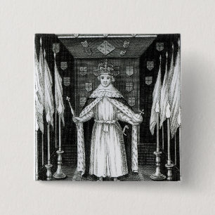 Oliver Cromwell stehend im Staat; Button