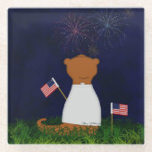 Oliver das Otter-Watting-Feuerwerk-Kissen Glasuntersetzer (Vorderseite)