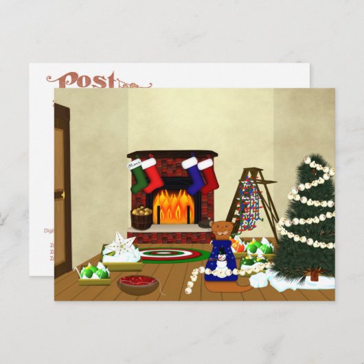 Oliver Decorations für Weihnachten Postkarte (Vorne/Hinten)