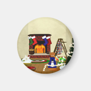 Oliver dekoriert für Weihnachten Magnet