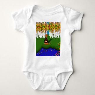 Oliver der Otter am River Wolf Lake im Herbst Baby Strampler