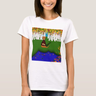 Oliver der Otter am River Wolf Lake im Herbst T-Shirt