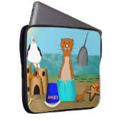 Oliver der Otter am Strand Laptopschutzhülle (Vorne Rechts)