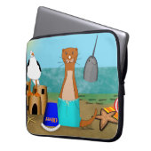 Oliver der Otter am Strand Laptopschutzhülle (Vorderseite Links)