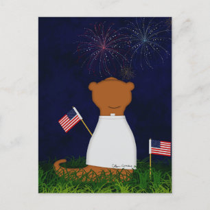 Oliver Der Otter beobachtet Feuerwerk Postkarte