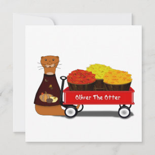 Oliver der Otter bereitet sich auf den Herbst vor Karte