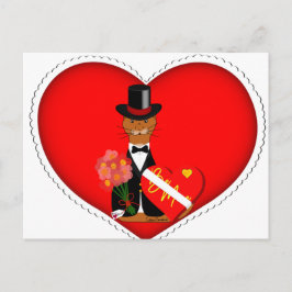 Oliver der Otter im Herzen - Valentinstag Cerami Postkarte