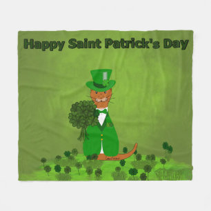 Oliver der Otter pflückt Shamrocks- Sankt Patrick Fleecedecke