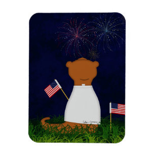 Oliver der Otter schaut Feuerwerk Magnet