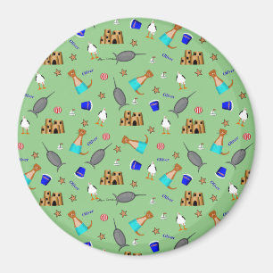 Oliver der Otter Sommer Strandurlaub Muster Magnet