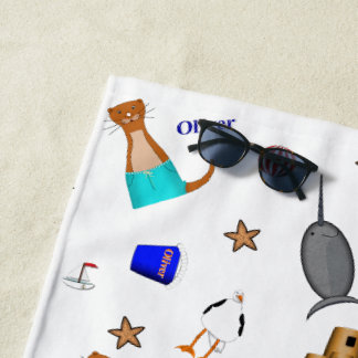 Oliver der Otter Sommer Strandurlaub Muster Strandtuch