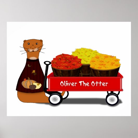 Oliver der Otter wird Herbstfertig Poster (Vorne)