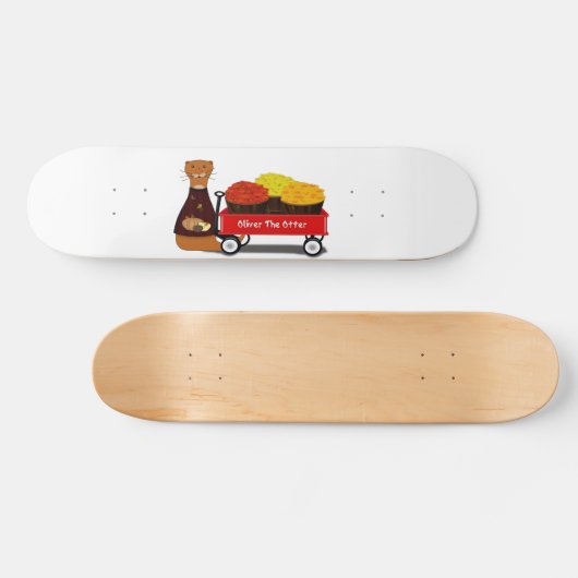 Oliver der Otter wird Herbstfertig Skateboard (Horizontal)