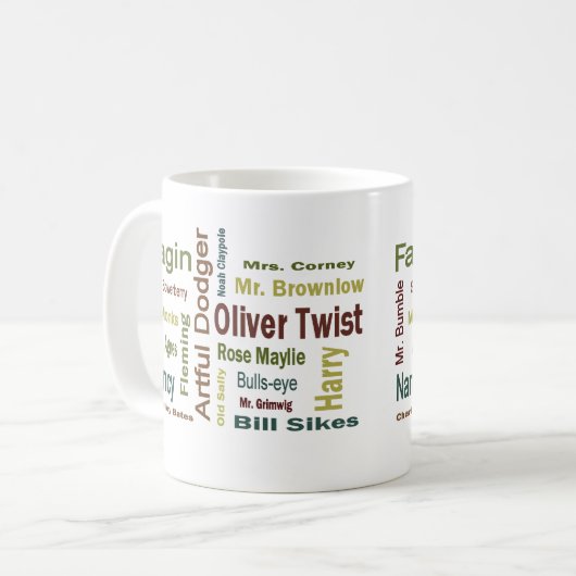 Oliver-Drehungs-Charaktere Kaffeetasse (Vorderseite Links)