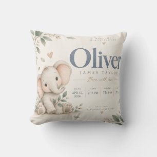 Oliver Elefant Baby Ankündigungskissen Kissen