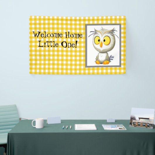 Oliver-Eule Gelbes u. Weiß-willkommene Banner (Messeveranstaltung)