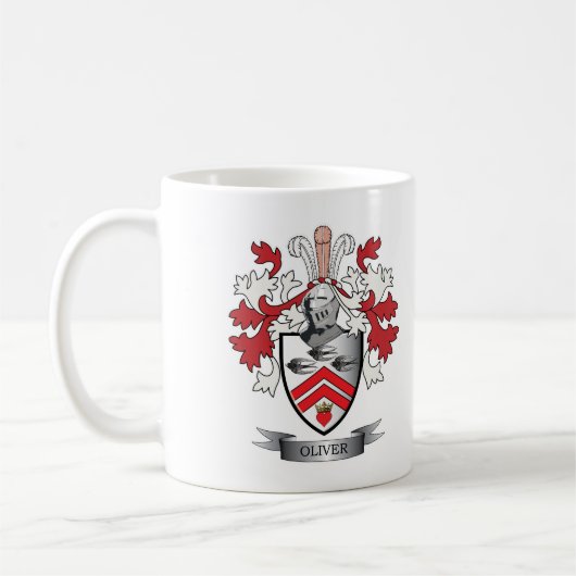Oliver-Familienwappen-Wappen Kaffeetasse (Links)