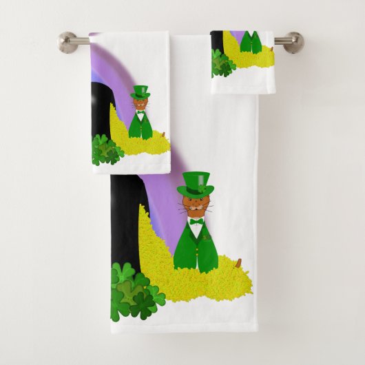 "Oliver findet einen Pot of Gold - Saint Patrick's Badhandtuch Set (Insitu)