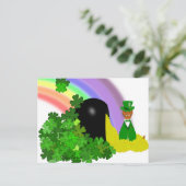"Oliver findet einen Pot of Gold - Saint Patrick's Postkarte (Stehend Vorderseite)