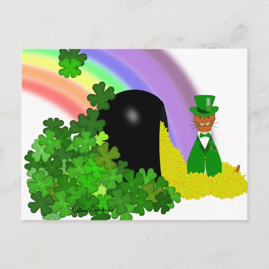 "Oliver findet einen Pot of Gold - Saint Patrick's Postkarte (Vorderseite)
