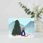 Oliver findet seinen Weihnachtsbaum Postkarte (Stehend Vorderseite)