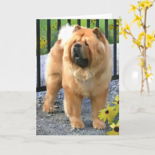 OLIVER heARTdog Chow-Chow Karten (Gelbe Blume)