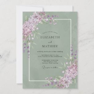 Oliver-Lila-Sprig-Eukalyptus-Hochzeit Einladung
