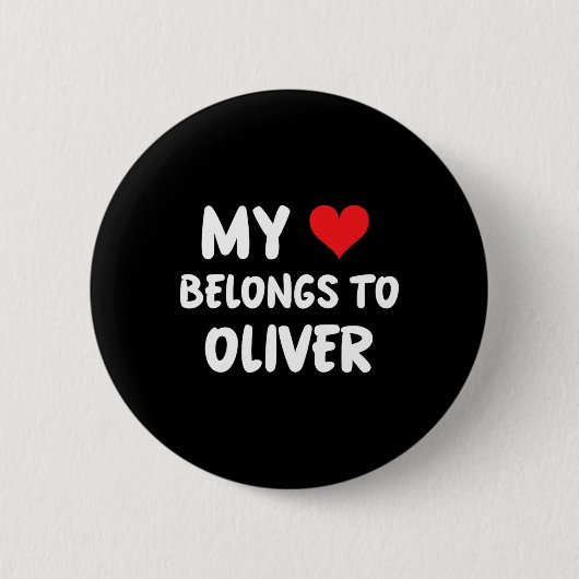 Oliver - Mein Herz gehört Oliver - Liebe Button (Vorderseite)
