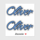 Oliver Name blue Aufkleber Sticker Stickerset (Blatt)