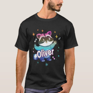 Oliver Name mit Raccoon T-Shirt