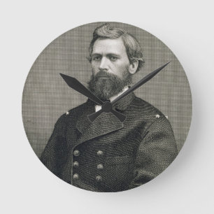 Oliver Otis Howard (1830-1909), graviert von Runde Wanduhr