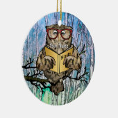 Oliver Owl liest Keramik Ornament (Rechts)