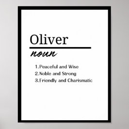 Oliver, Personalisierter Name Definition für Junge Poster